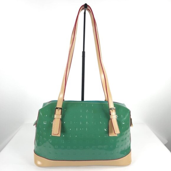 ARCADIA Made in Italy 🇮🇹 Bugatti GENUINE PATENT LEATHER Double Handle Purse - Picture 1 of 15